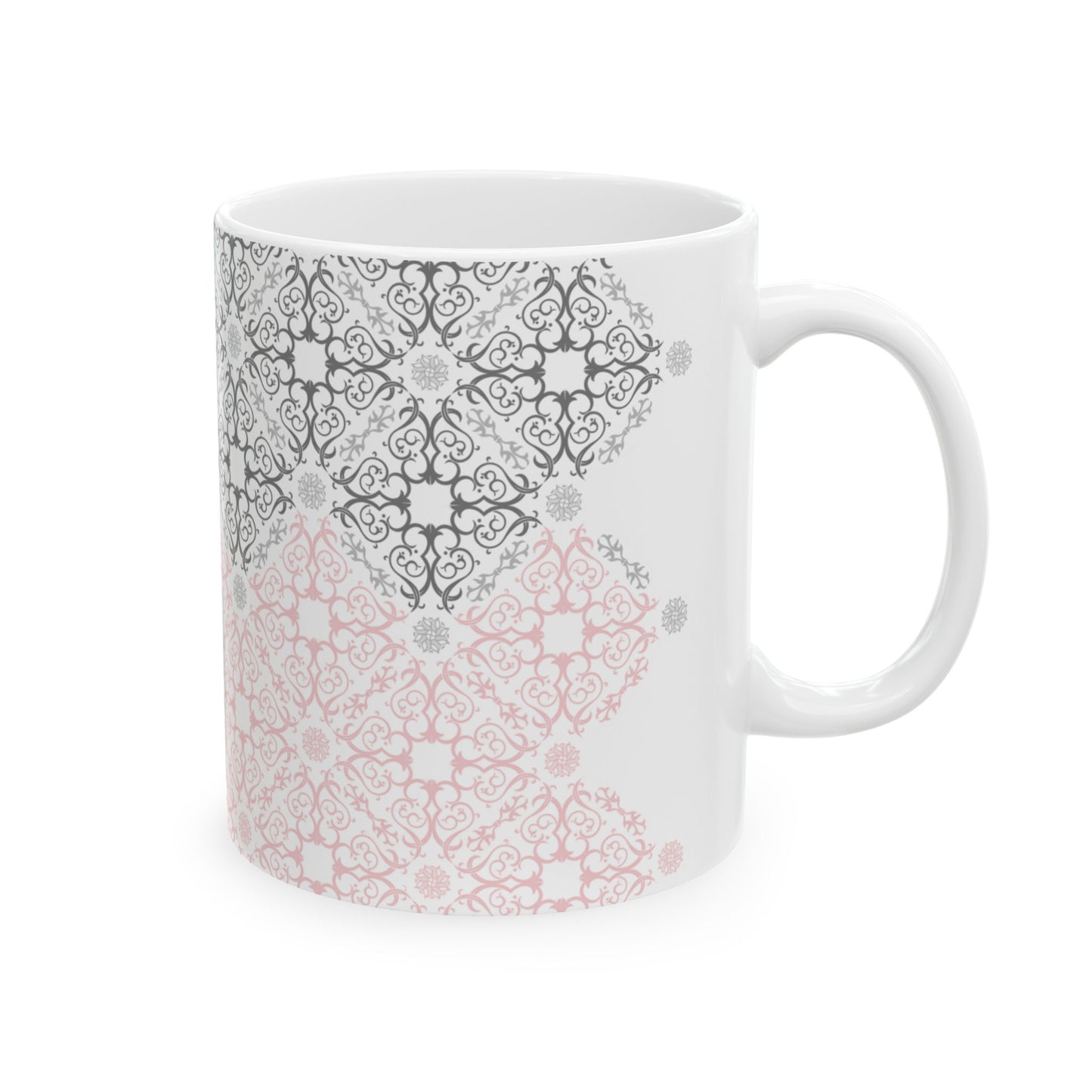 Patterned Ceramic Mug - Pink