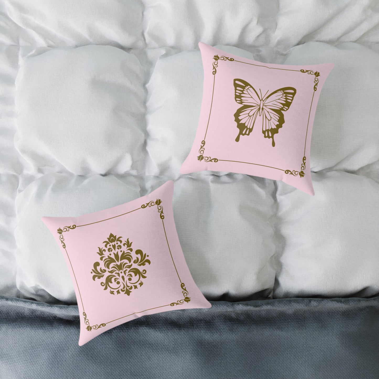 Gilded Pink Reversible Decorative Pillow