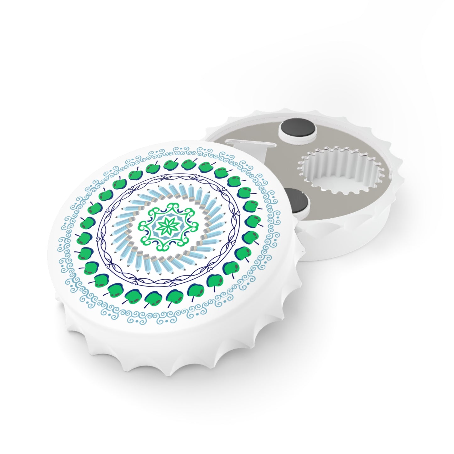 Green Apple Mandala Bottle Opener