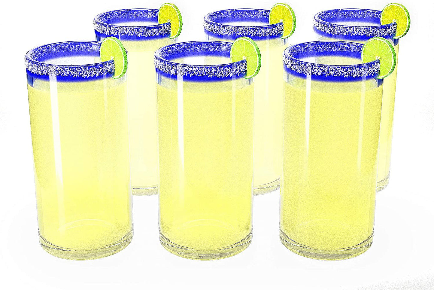 Hand Blown Blue Drinking Glasses and Pitcher