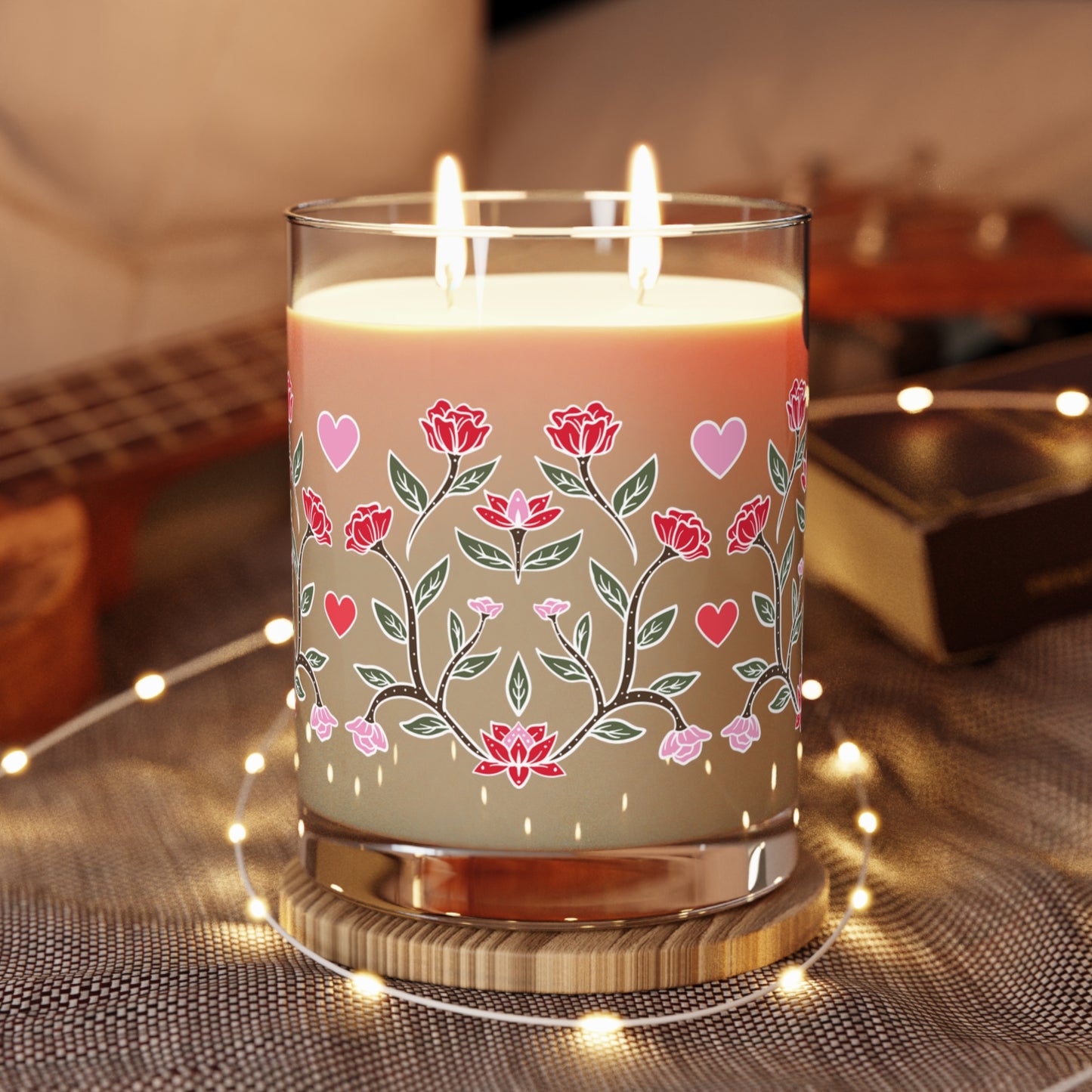 Heart Floral Candle, 11oz