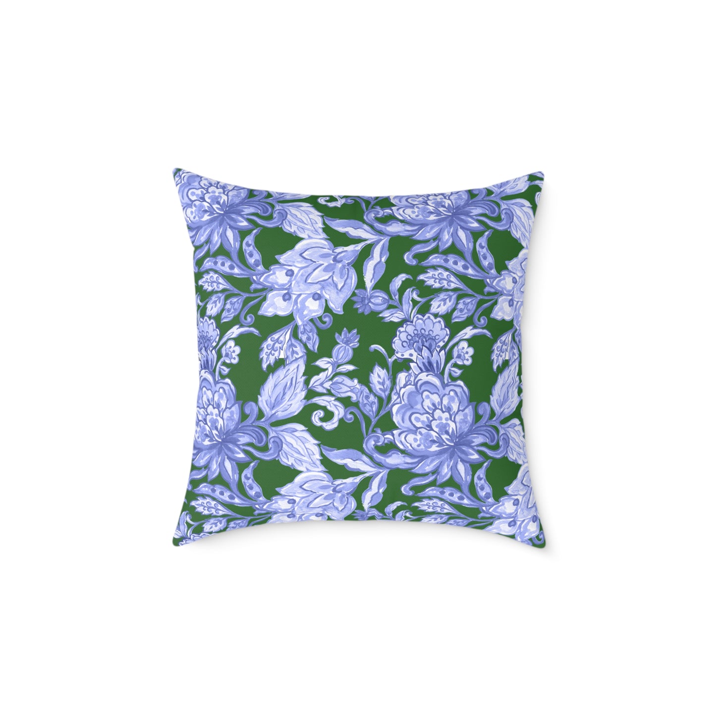 Blue Floral Decorative Pillow