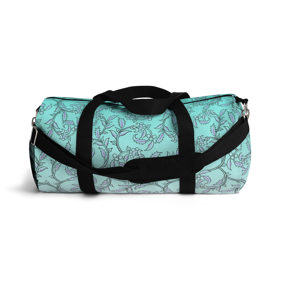 Blue Floral Vine Duffel Bag