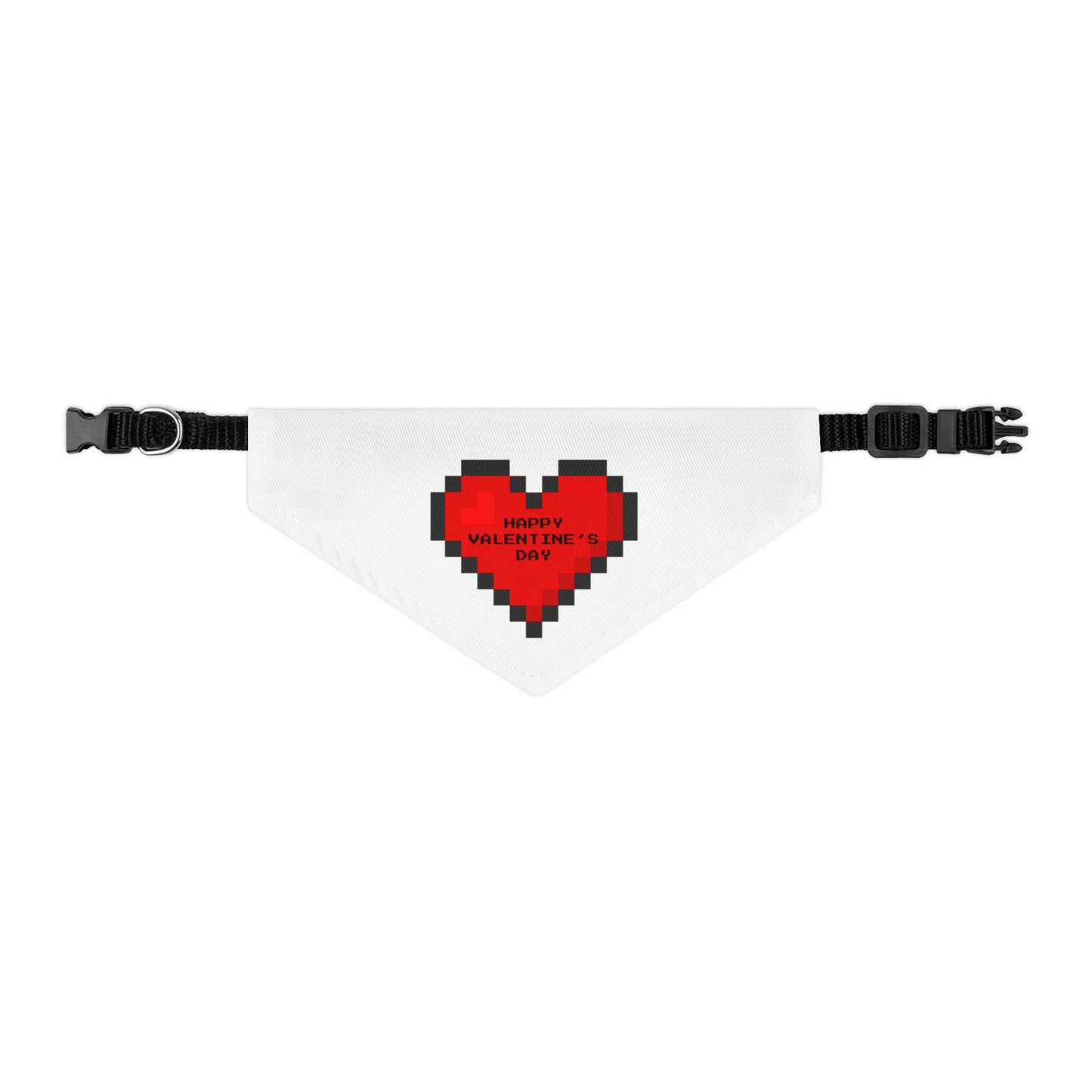 Happy Valentine's Day Pixelated Heart Pet Bandana Collar