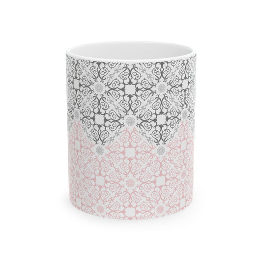 Patterned Ceramic Mug - Pink