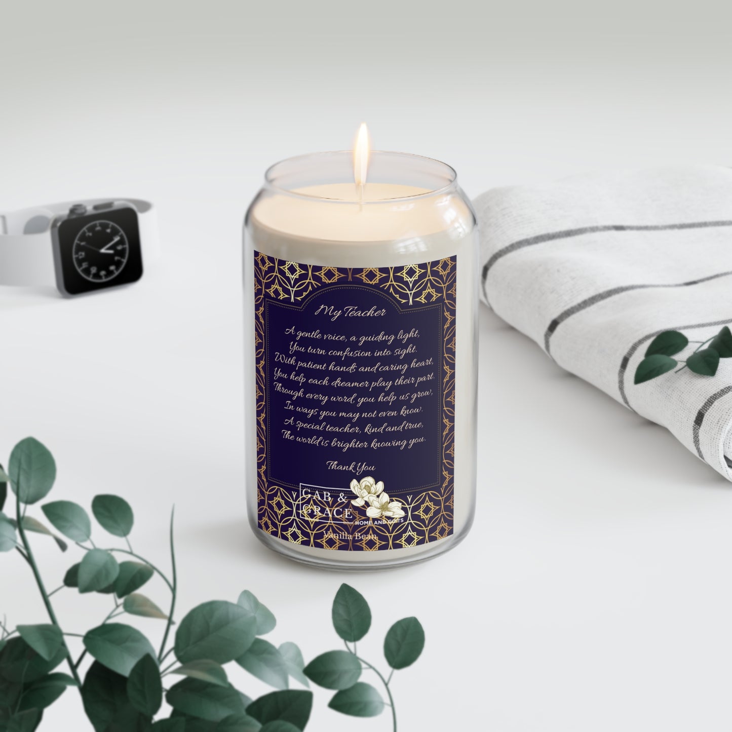 Thank You Teacher Candle, Vanilla Bean, 13.75oz