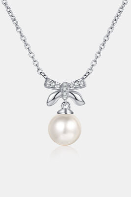 Pearl Pendant Moissanite 925 Sterling Silver Necklace