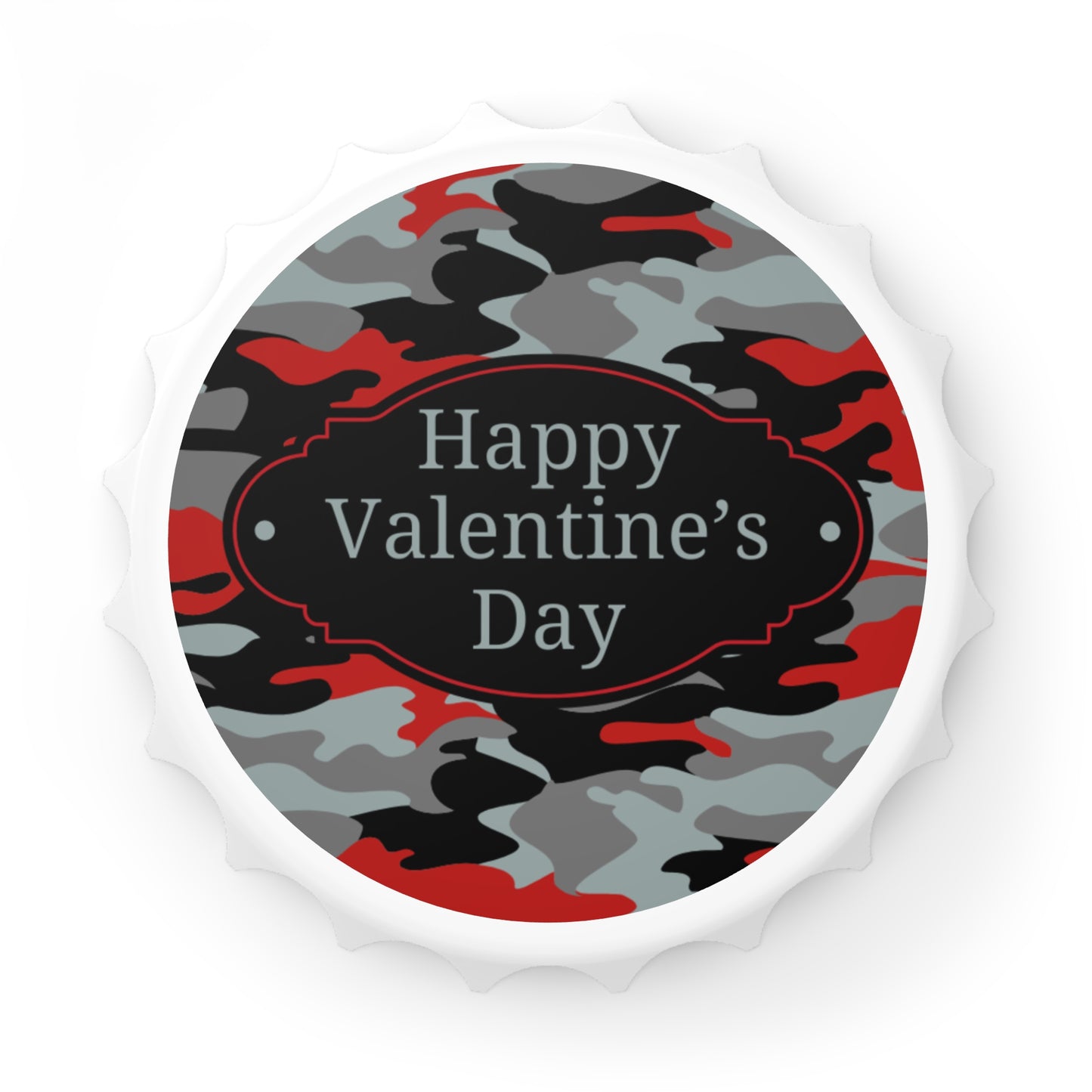 Happy Valentine's Day Camo Bottle Opener