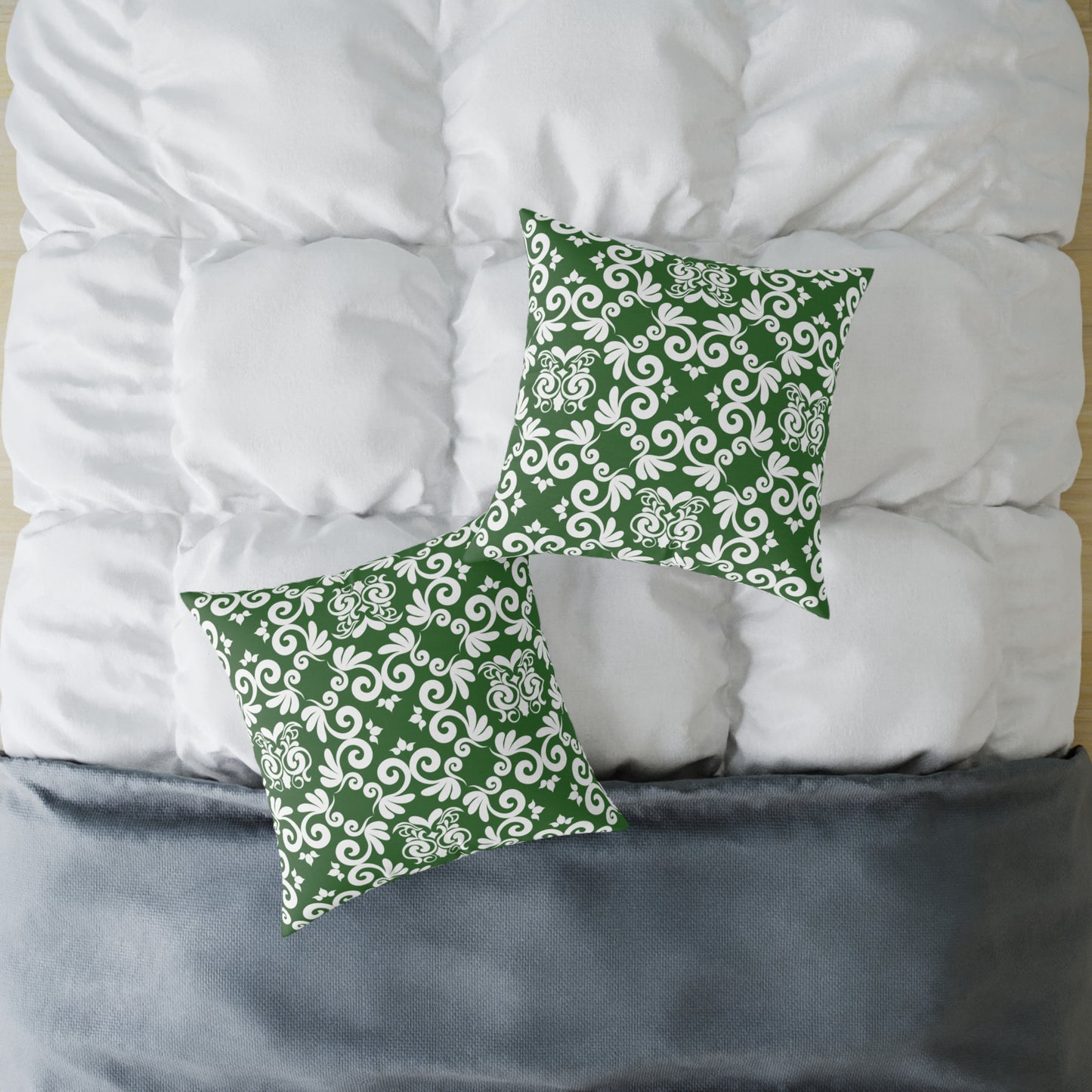 Green Lattice Throw Pillow