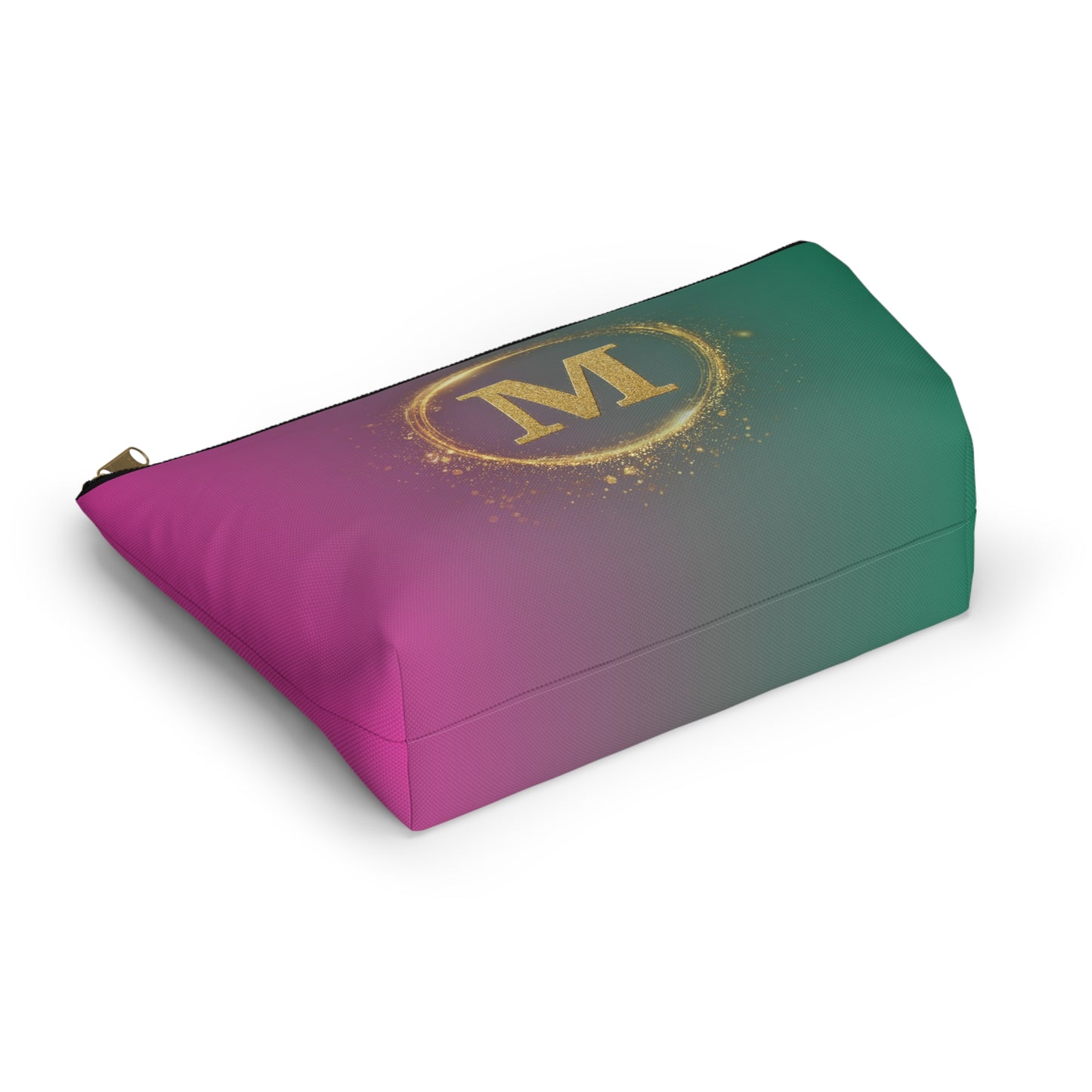 Pink & Green Ombre Monogram Makeup Bags