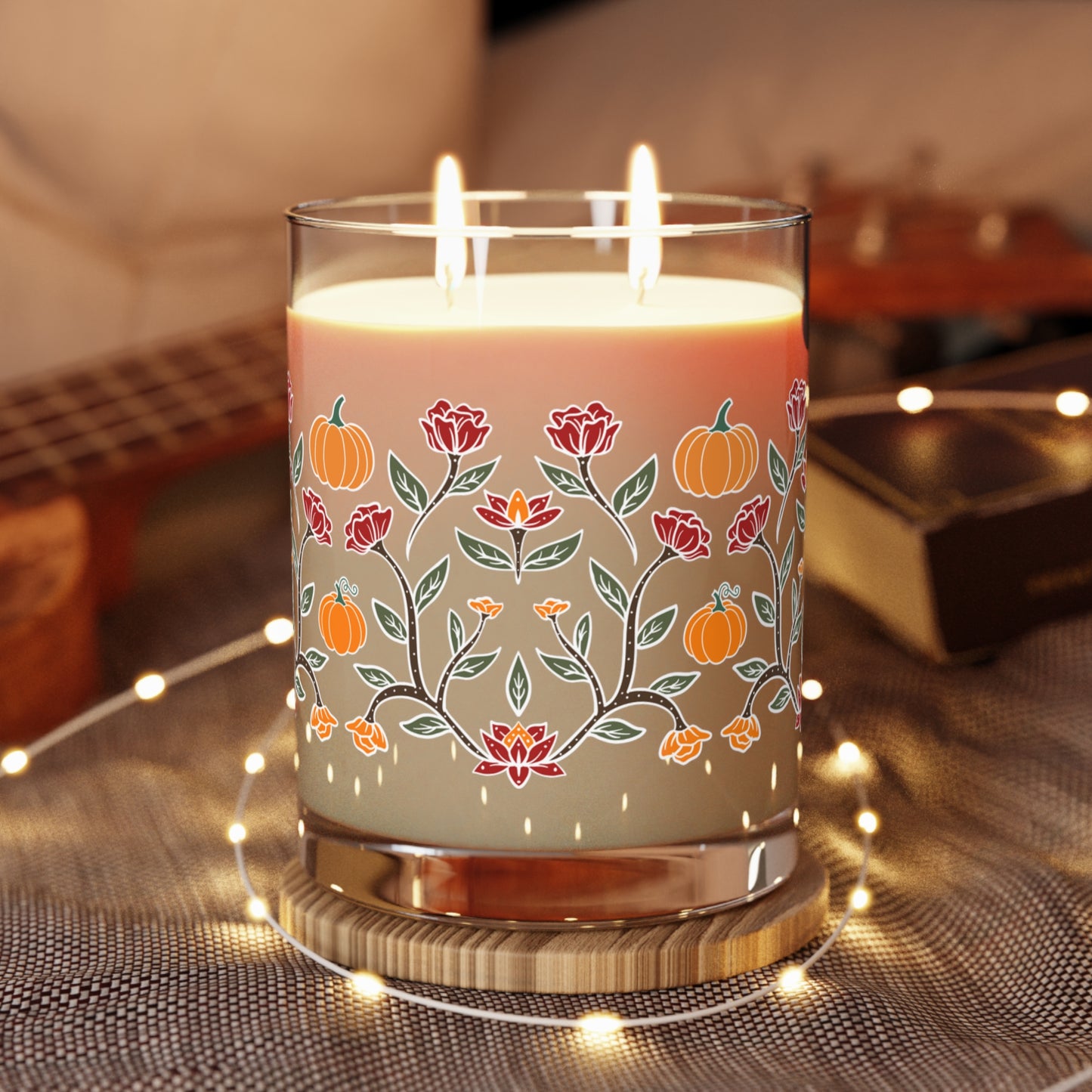 Pumpkin Floral Candle, 11oz
