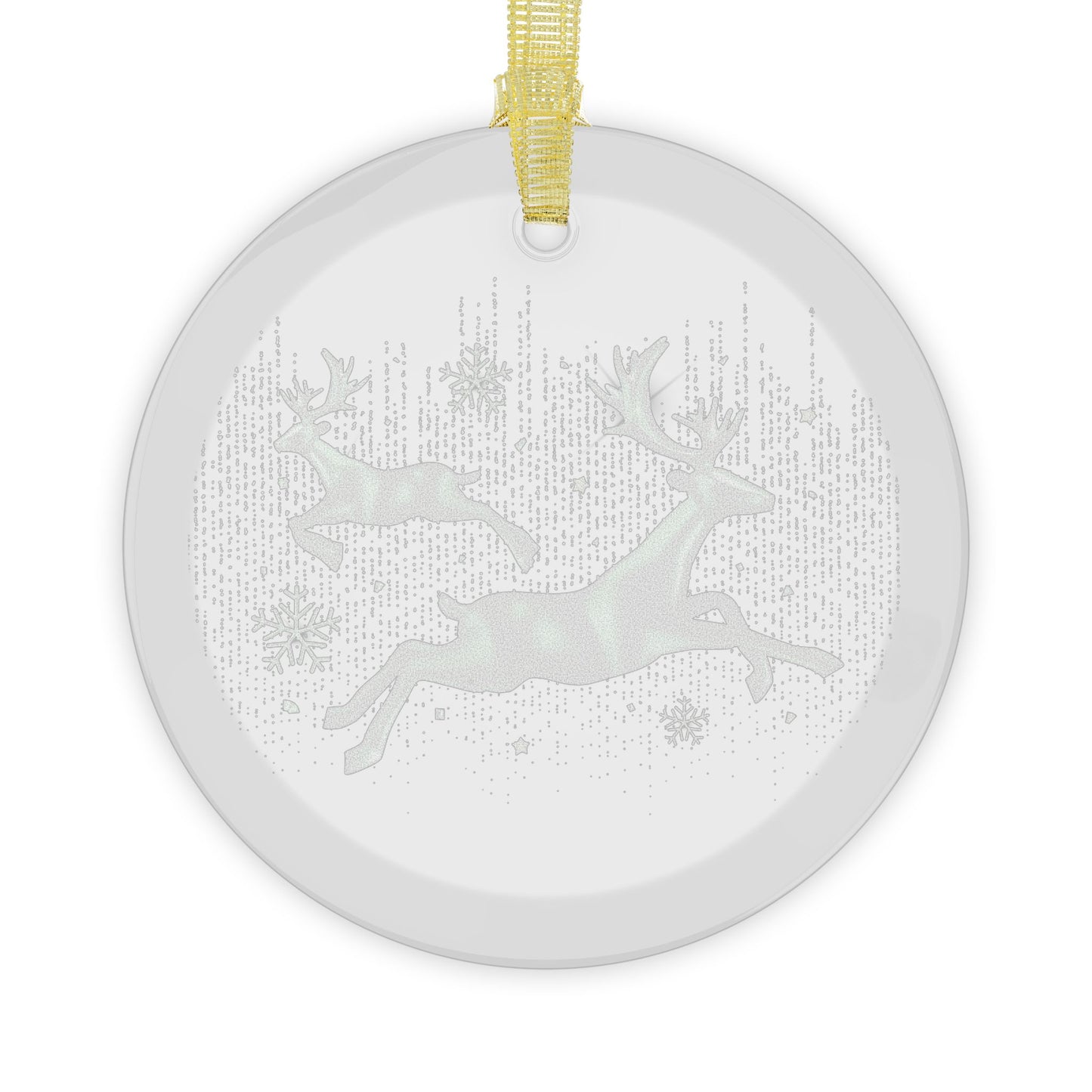 Winter Reindeer Glass Ornament