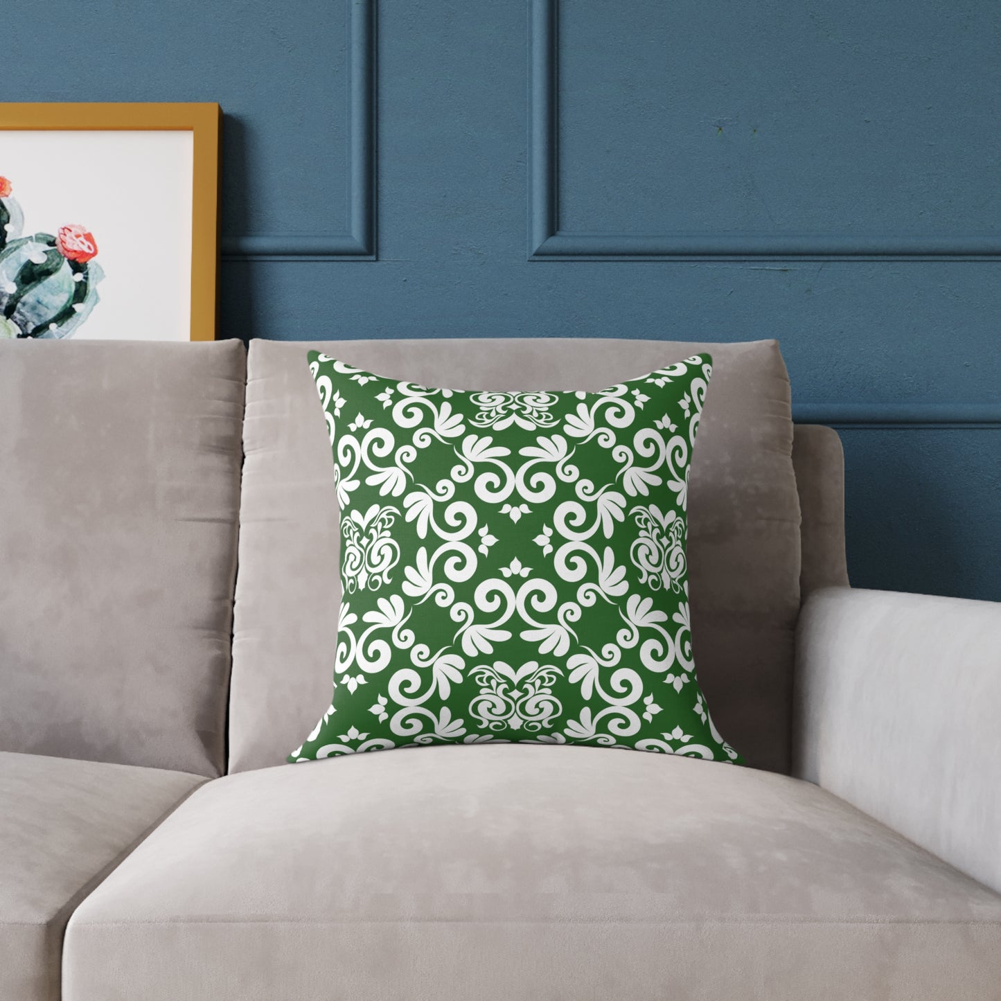 Green Lattice Throw Pillow