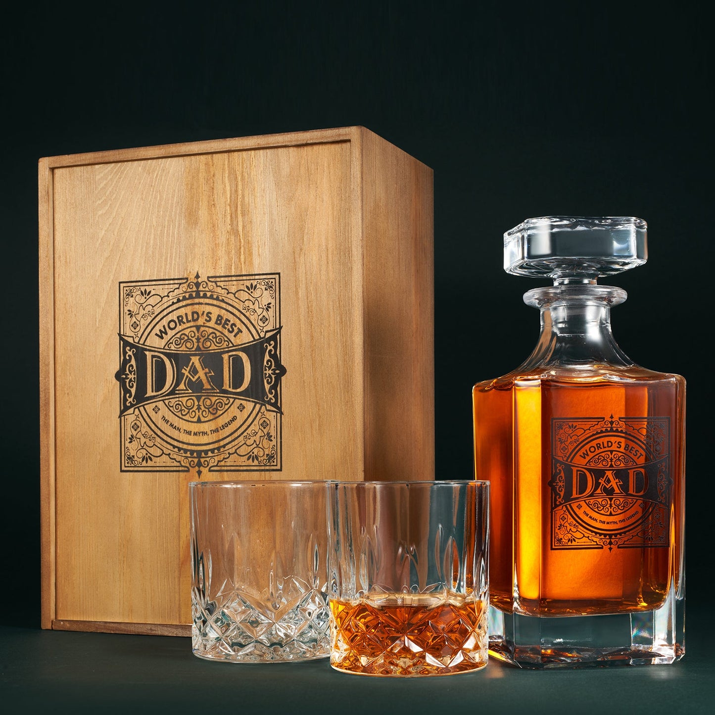 Gift for Dad Whiskey Decanter Gift Set