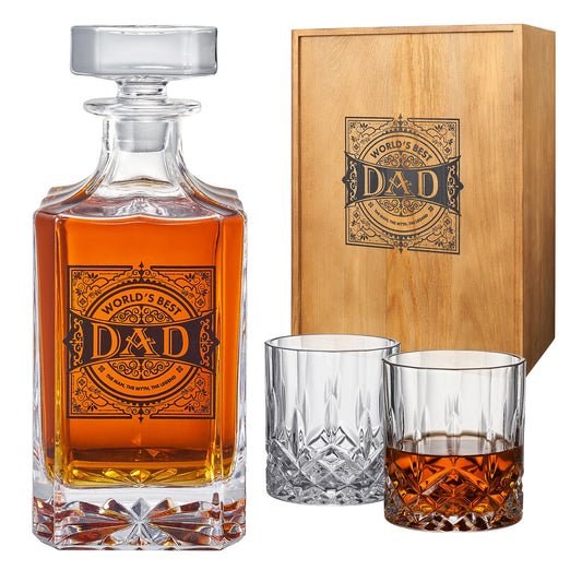 Gift for Dad Whiskey Decanter Gift Set