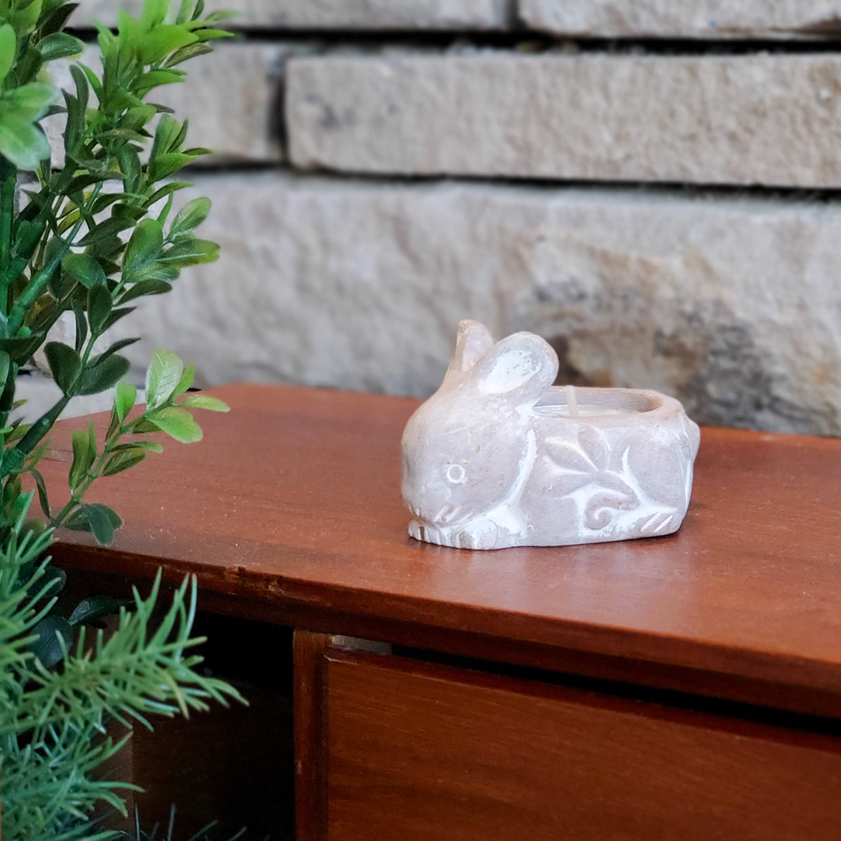 Terracotta Tea Light Candle Holder - Rabbit-1