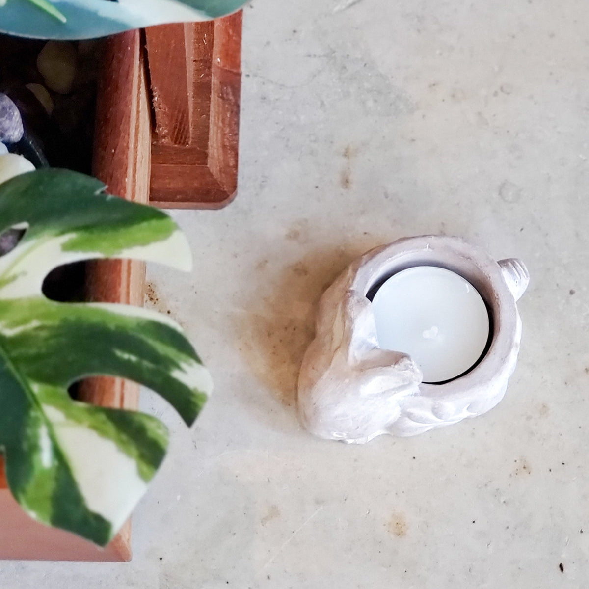 Terracotta Tea Light Candle Holder - Rabbit-2