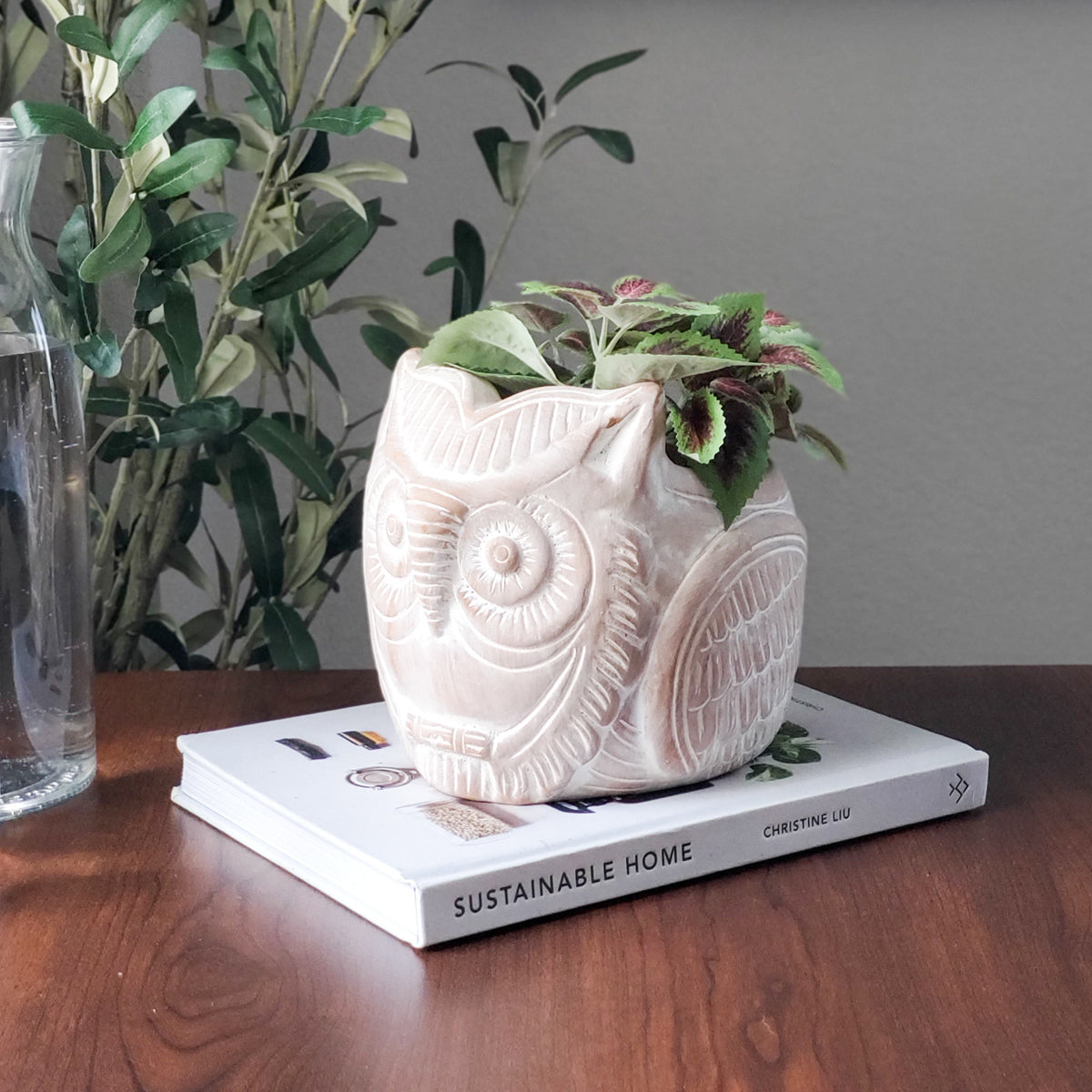 Terracotta Pot - Horned Owl-1