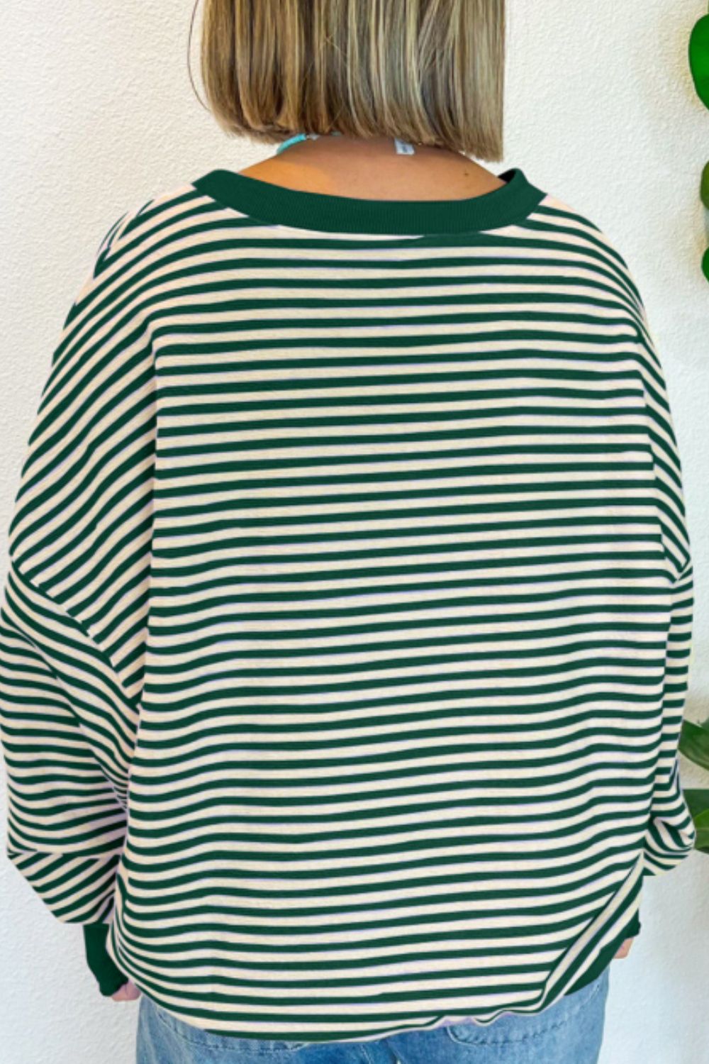 LUCKY Striped Long Sleeve Sweatshirt