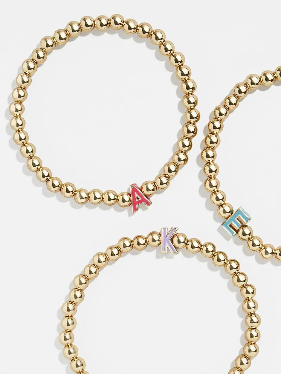 Girl's Initial Bracelet Set