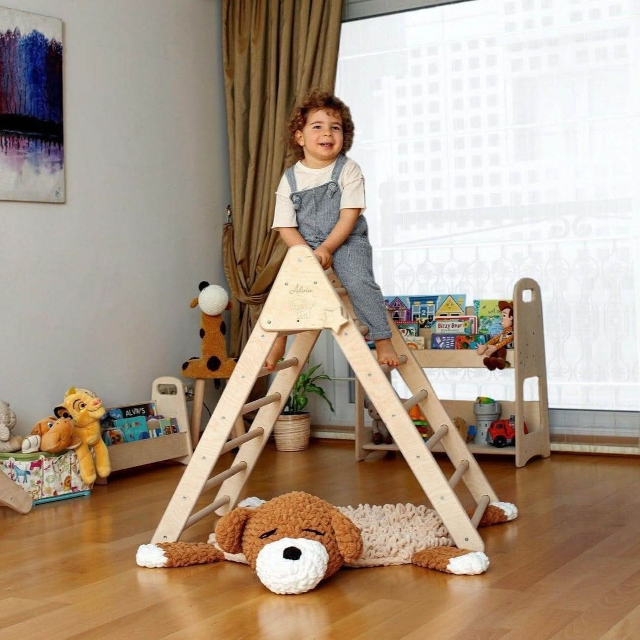 Climbing Triangle with Christmas Tent Cover, Mat, Ramp-5