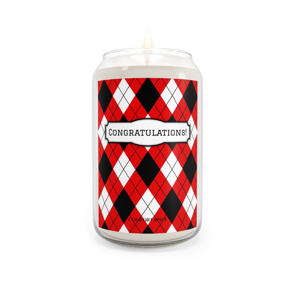 Red & Black Argyle Collection, Comfort Spice Scent, 13.75oz