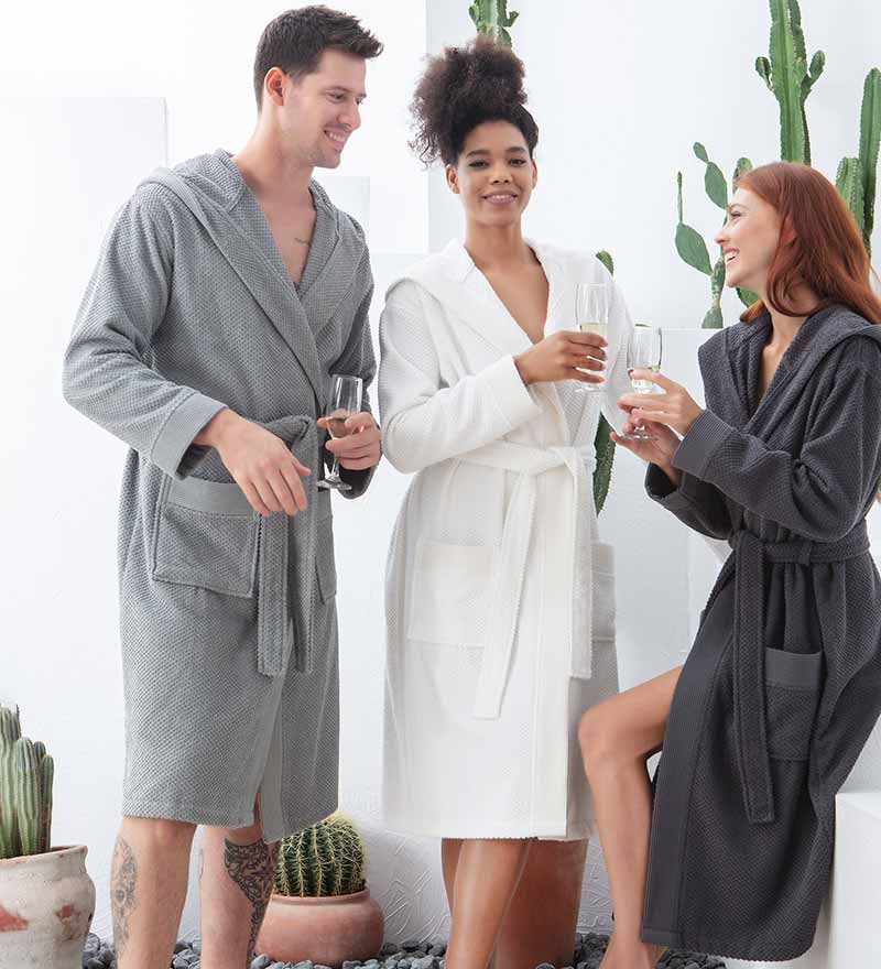 Men's Luxury Turkish Cotton Terry Cloth Robe with Hood-9
