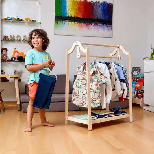 Wooden Kids Clothing Rack-0