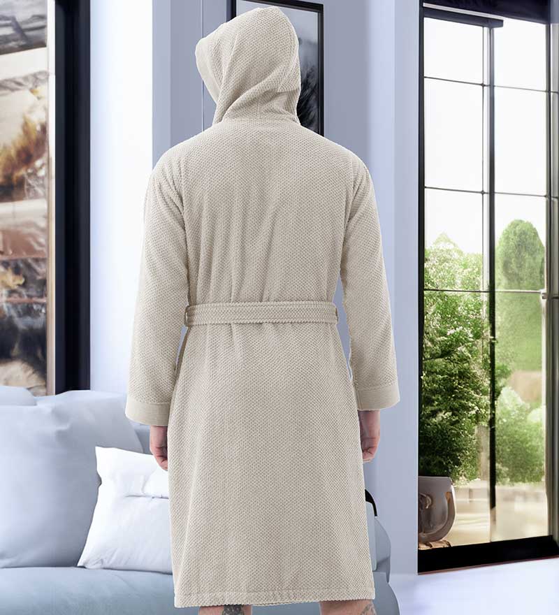 Men's Luxury Turkish Cotton Terry Cloth Robe with Hood-2