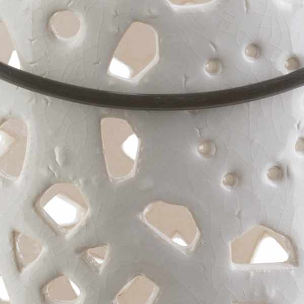 Sloughhouse White Ceramic Outdoor Lantern-2