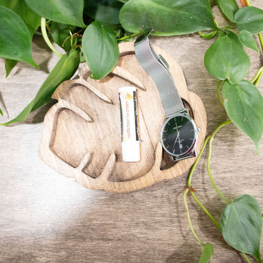 Monstera Leaf Carved Catch All Tray, Plant Leaf Change Tray-0