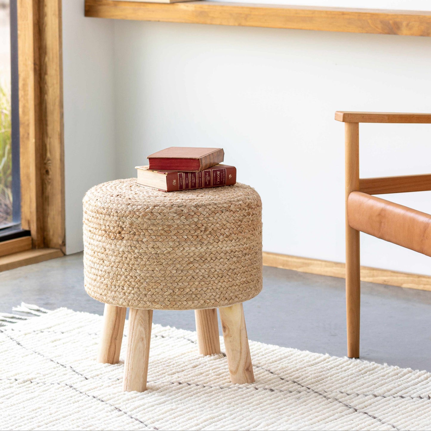 Tagaytay Natural Wood Stool Ottoman-0