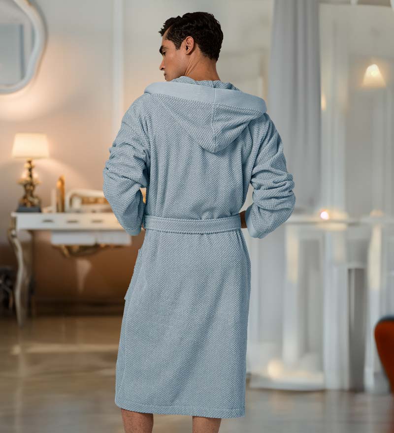 Men's Luxury Turkish Cotton Terry Cloth Robe with Hood-4