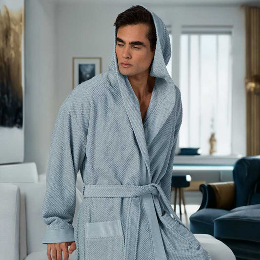 Men's Luxury Turkish Cotton Terry Cloth Robe with Hood-3