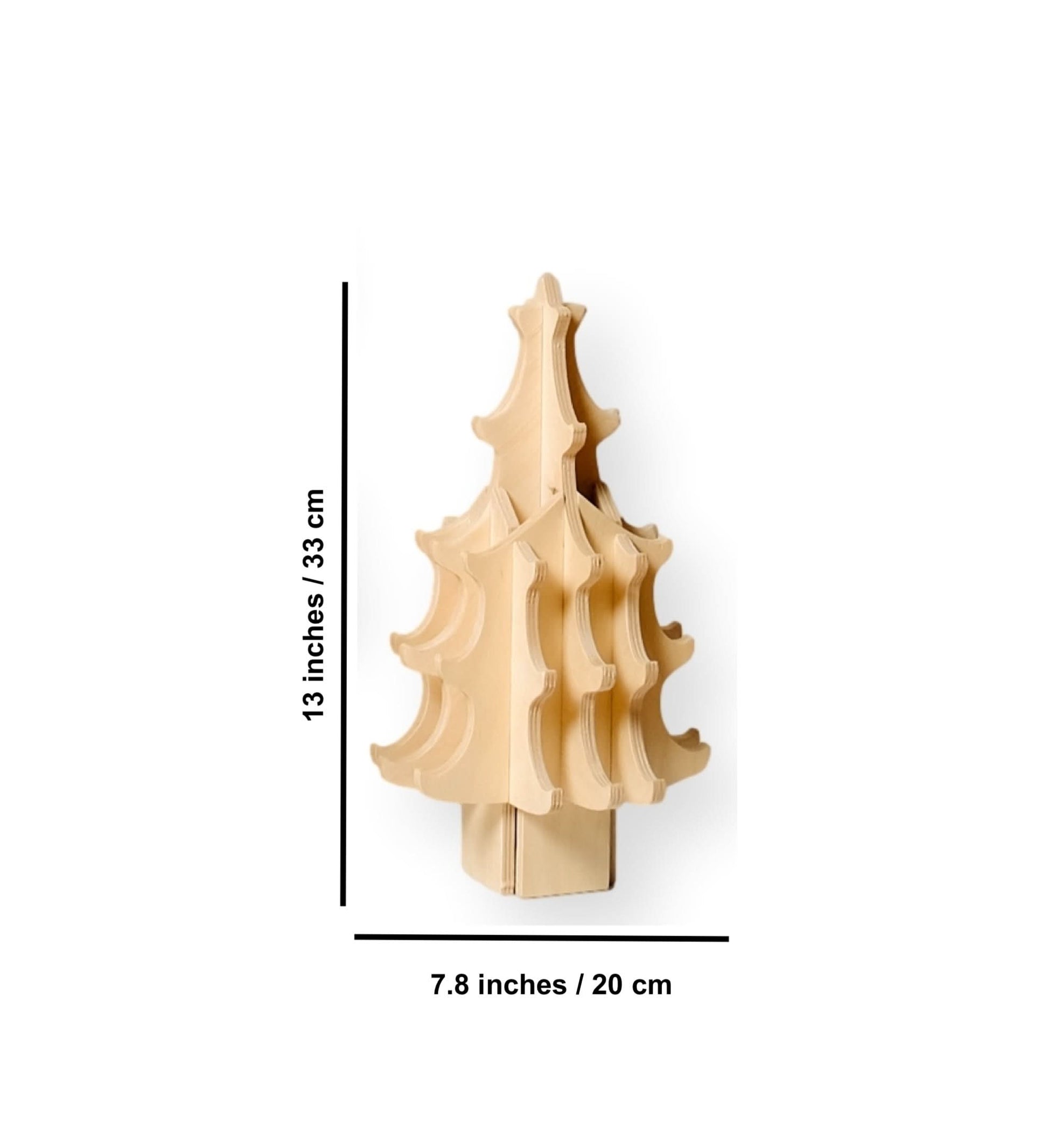 Wooden Christmas Tree & Felt Ornaments-4